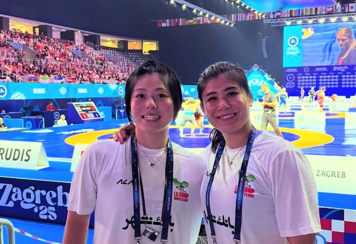 ستارههای کشتی زنان ژاپن با لباس ایران!