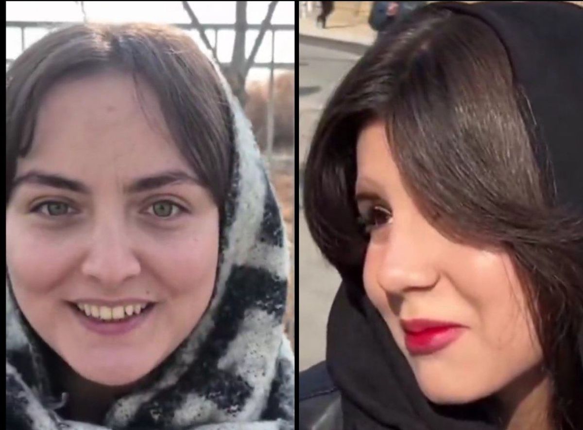 ببینید/ کل کل جالب دختران هوادار استقلال و پرسپولیس پیش از آغاز دربی در اراک