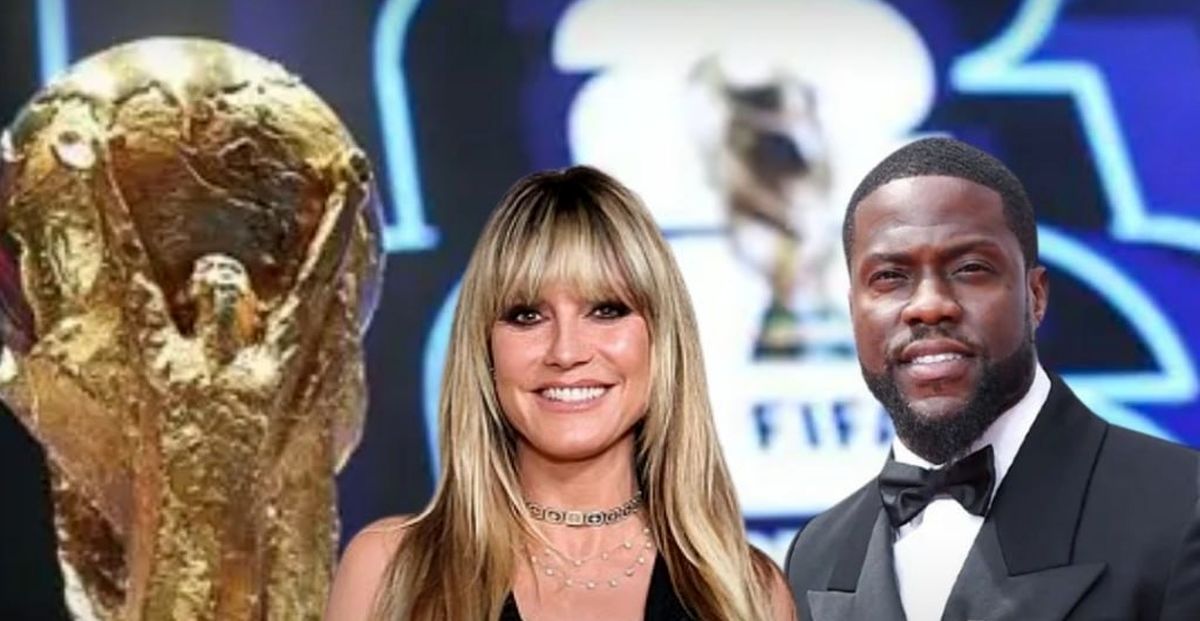 هایدی کلوم، مدل آلمانی و کوین هارت، بازیگر آمریکایی مراسم قرعه کشی جام جهانی ۲۰۲۶ را اجرا می کنند